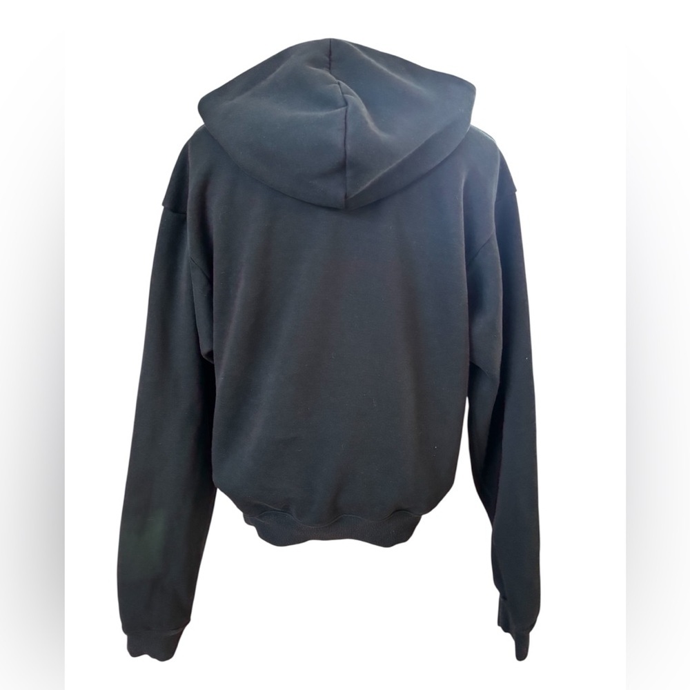 SKIMS Black Cotton Fleece Boxy Pullover Hoodie - Size S - Picture 3 of 8